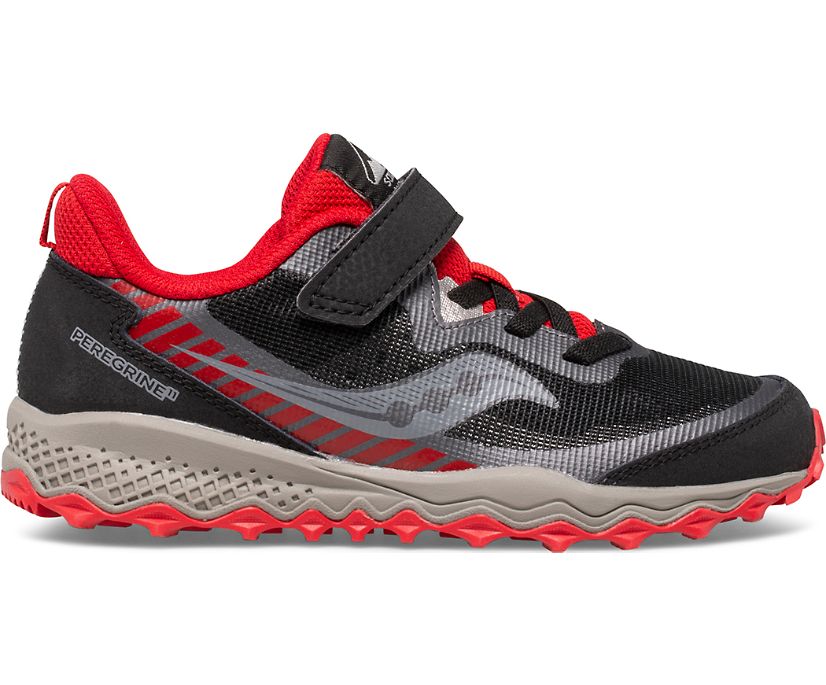 Kids' Saucony Peregrine 11 Shield A/C Sneakers Black / Red | Singapore 819DFMN